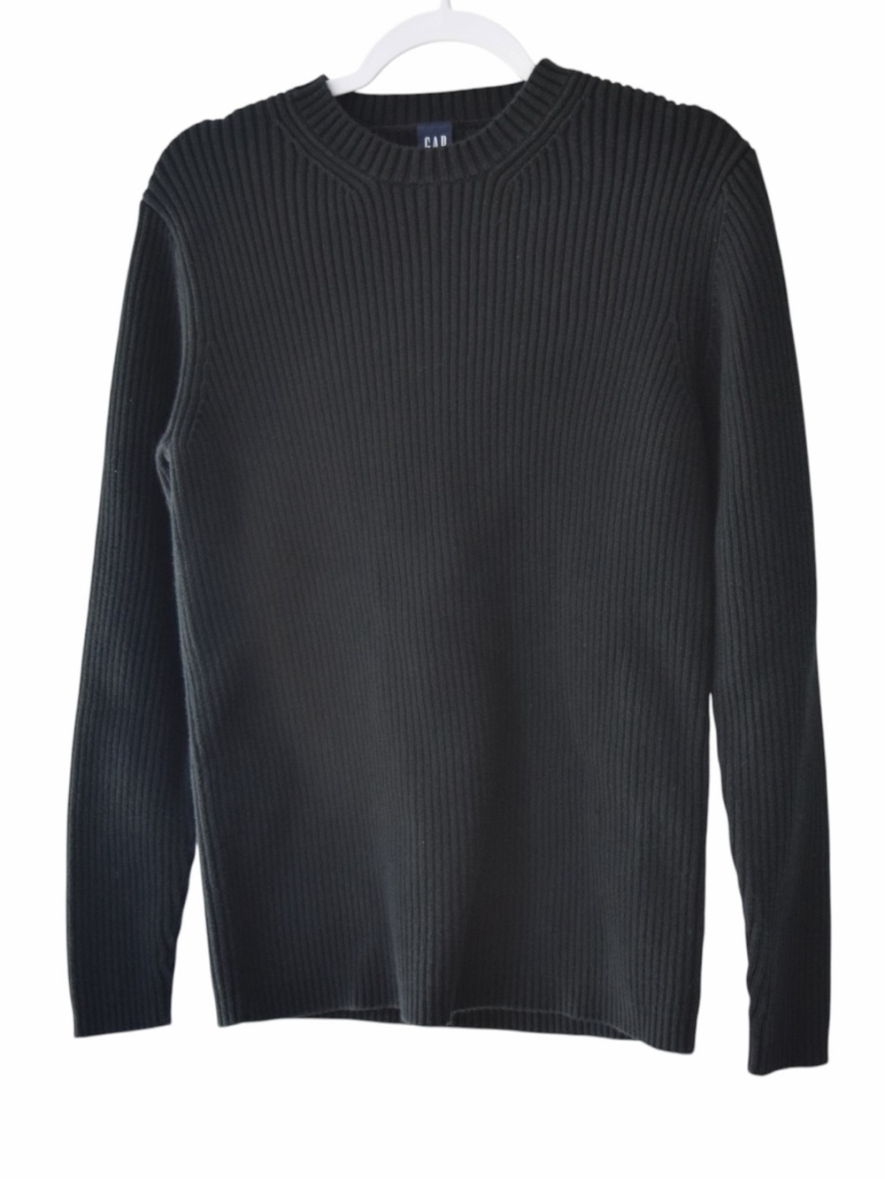GAP Women’s Medium Ribbed Crewneck Black Sweater Heavyweight Fall Sweater